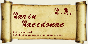 Marin Macedonac vizit kartica